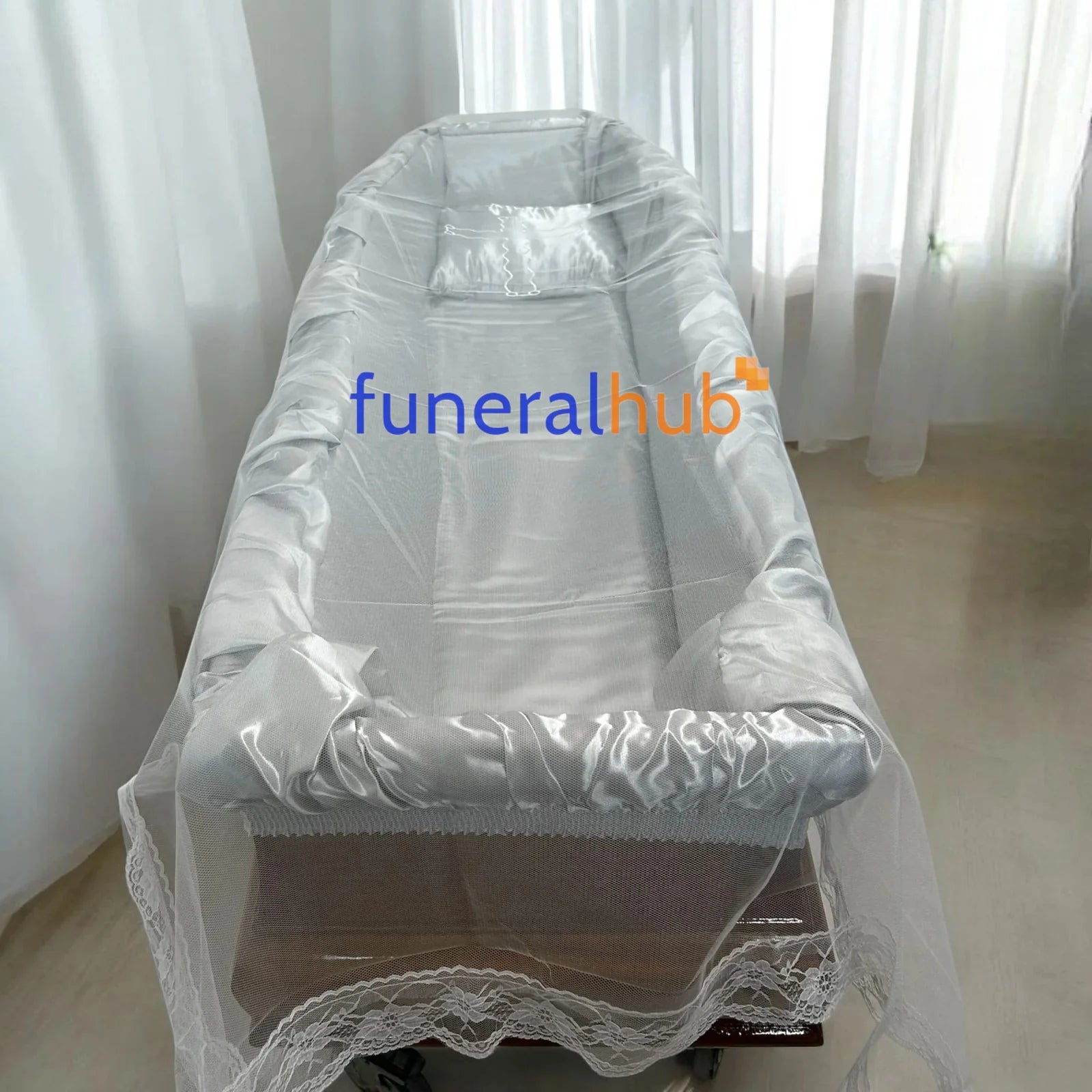 VELO CON BORDINO DI PIZZO E CROCE GRIGIO AFLACEG