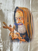 VELO CON LENZUOLINO + IMMAGINE PADRE PIO AFLZPC-12 CHAMPAGNE