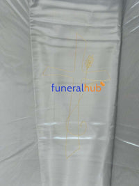 velo con croce di pizzo e bordino in raso champagne AFVLC11