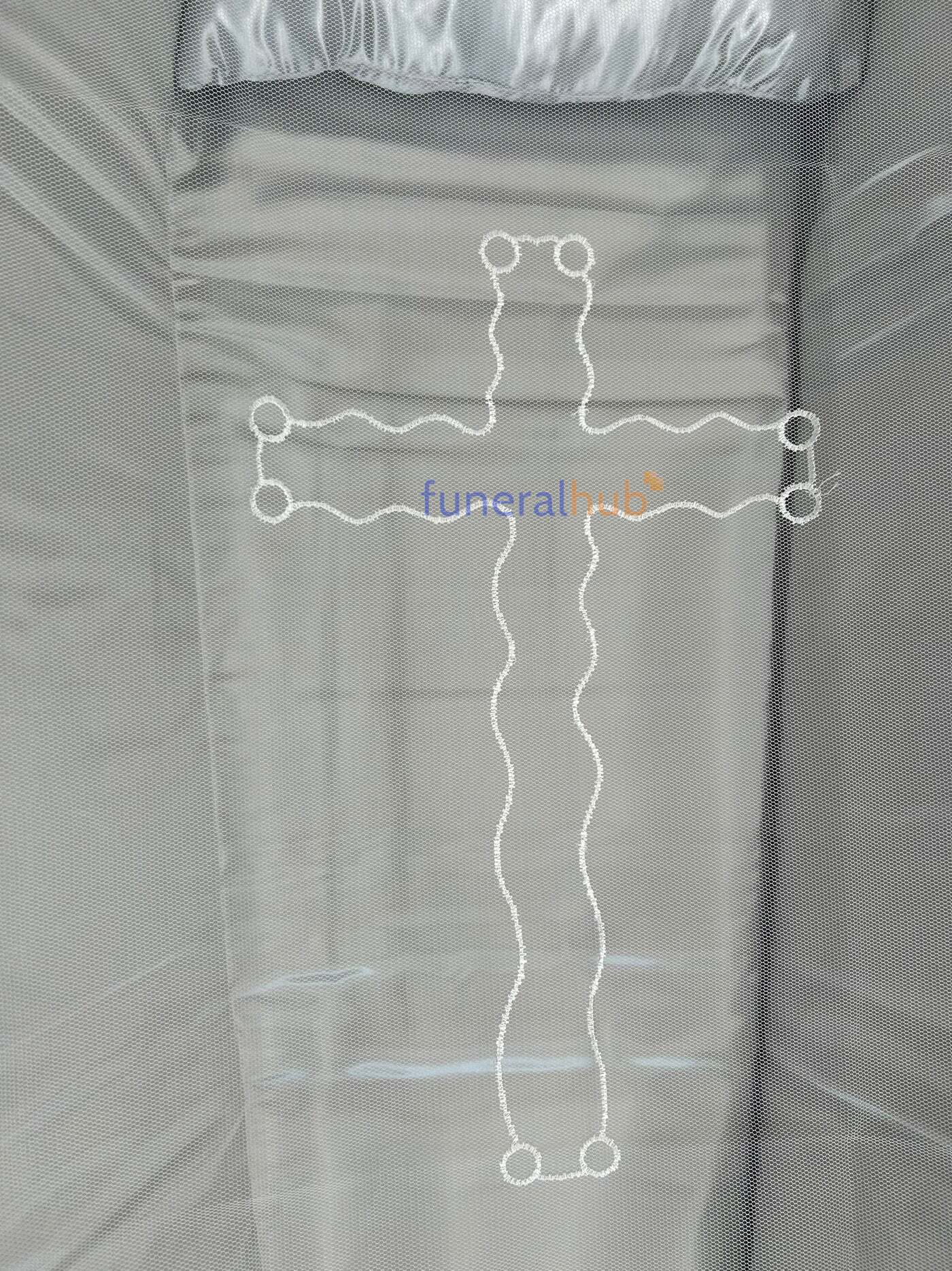 VELO CON BORDINO DI PIZZO E CROCE GRIGIO AFLACEG